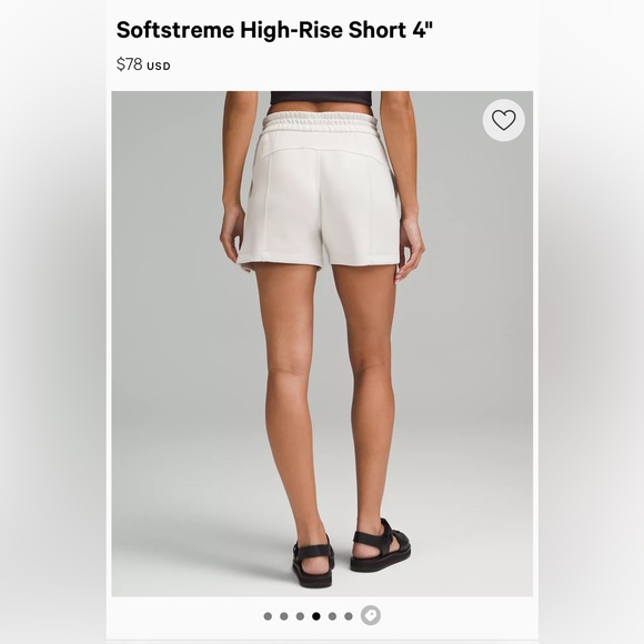 NWT Lululemon Softstreme High Rise Short 4” - Picture 2 of 3